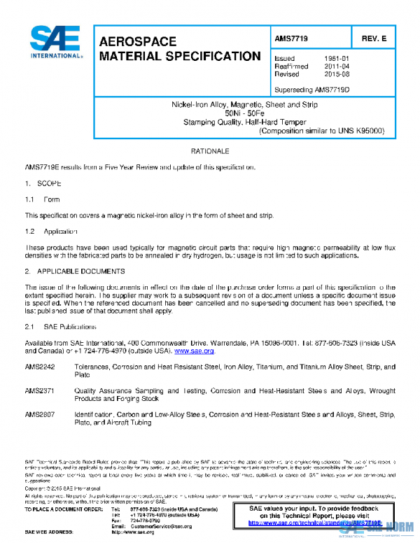 SAE AMS7719E PDF