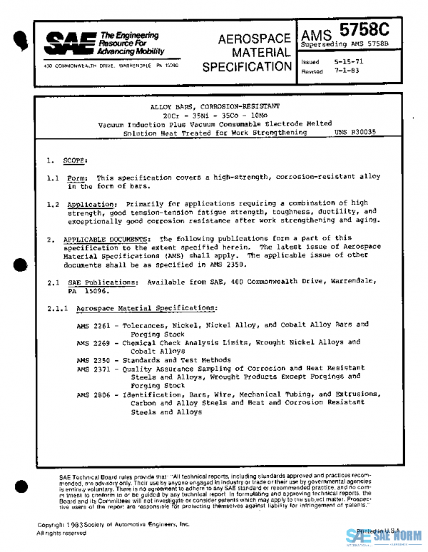 SAE AMS5758C PDF SAE AMS5758C PDF