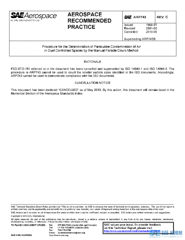SAE ARP743C PDF SAE ARP743C PDF
