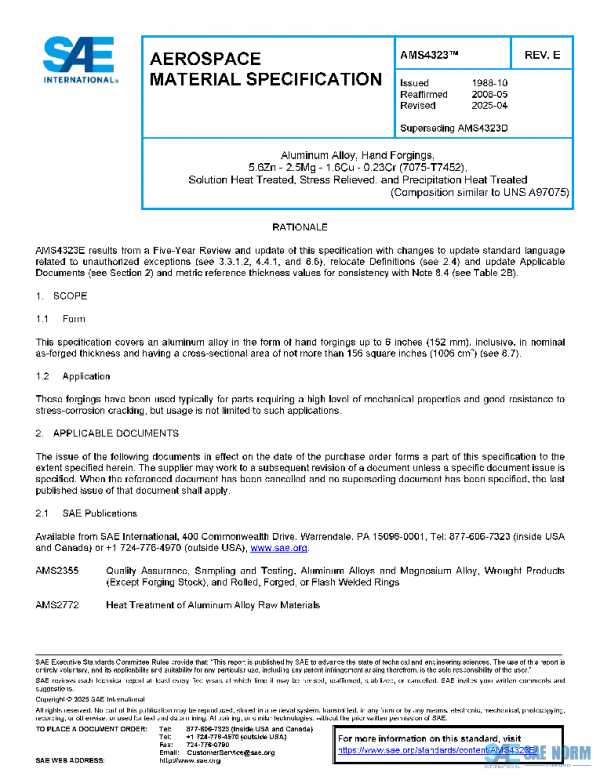 SAE AMS4323E PDF SAE AMS4323E PDF