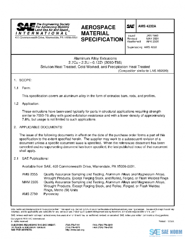 SAE AMS4232A PDF SAE AMS4232A PDF
