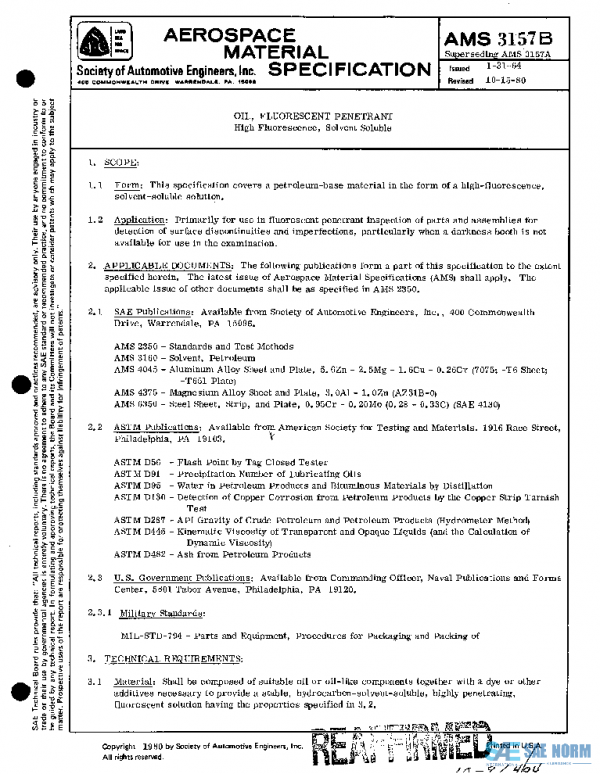 SAE AMS3157B PDF SAE AMS3157B PDF