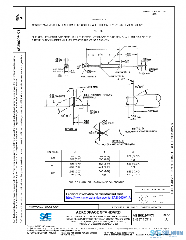SAE AS39029/71A PDF SAE AS39029/71A PDF