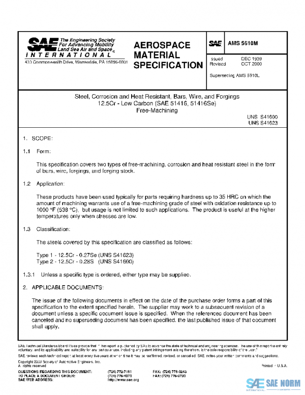SAE AMS5610M PDF