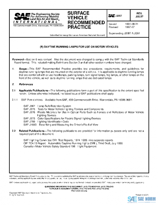 SAE J2087_199707 PDF
