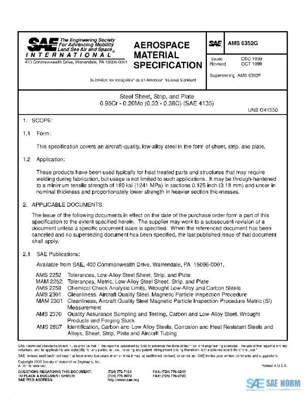 SAE AMS6352G PDF SAE AMS6352G PDF