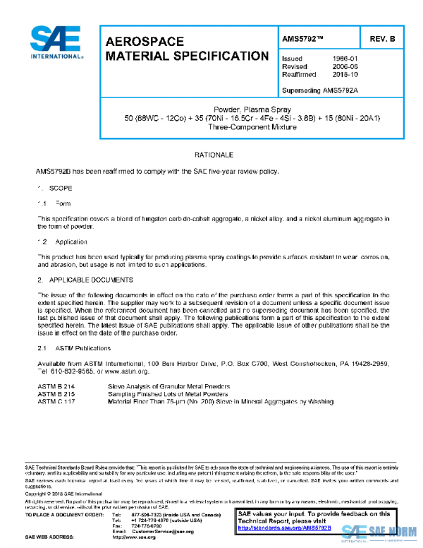 SAE AMS5792B PDF SAE AMS5792B PDF