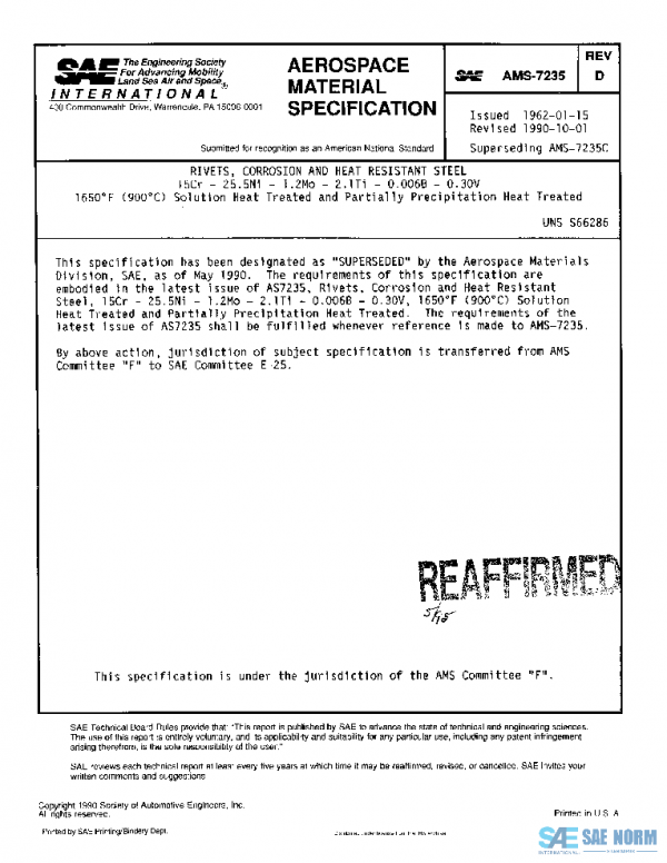 SAE AMS7235D PDF SAE AMS7235D PDF