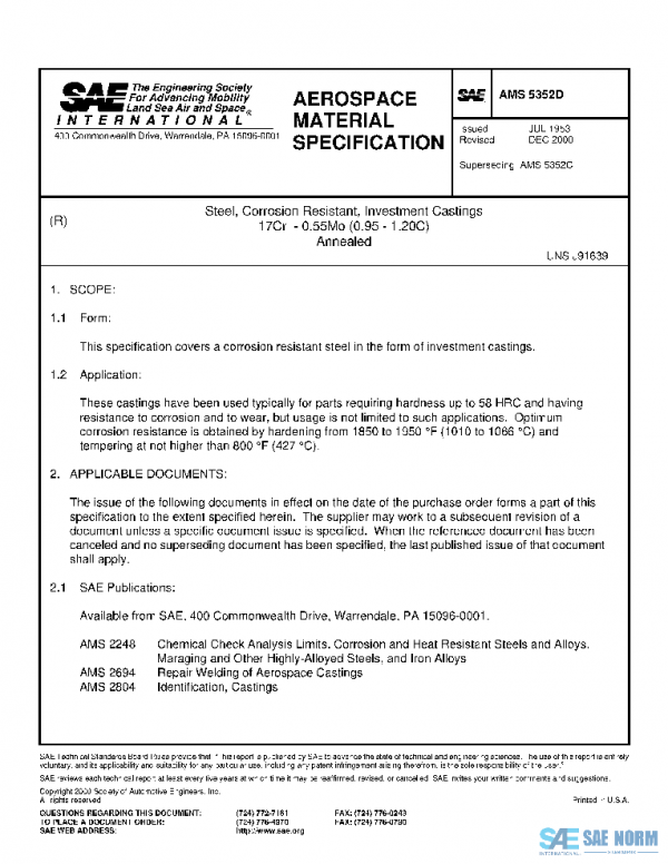 SAE AMS5352D PDF