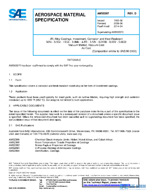 SAE AMS5397D PDF