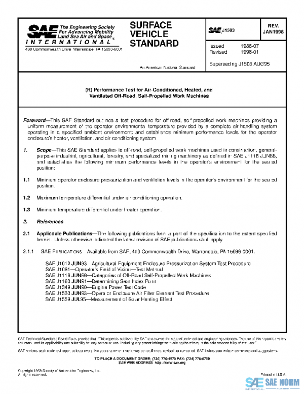 SAE J1503_199801 PDF SAE J1503_199801 PDF