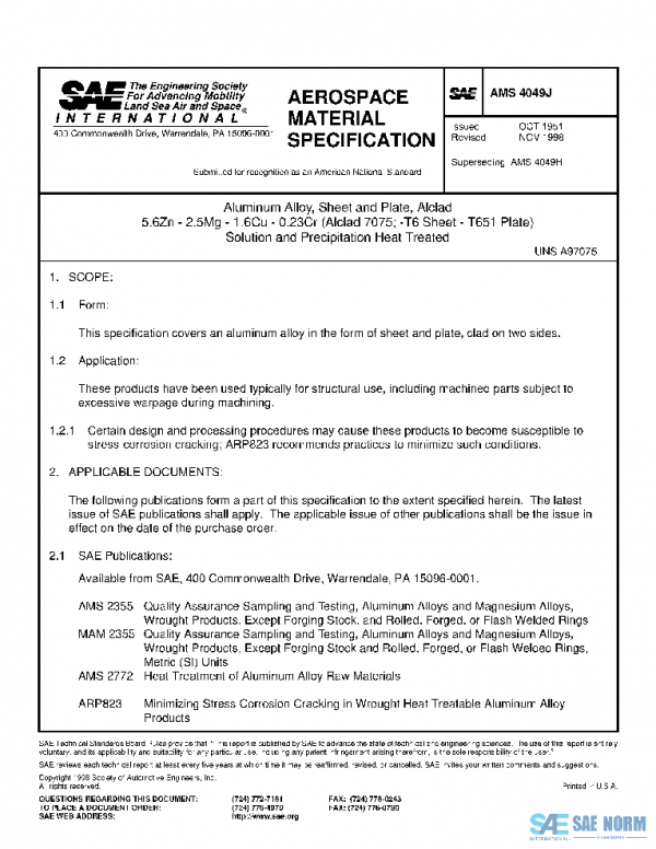 SAE AMS4049J PDF