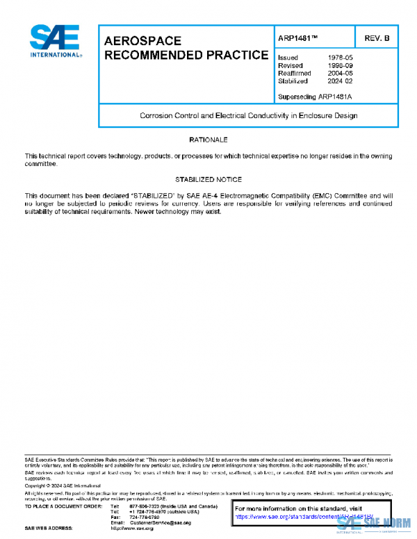 SAE ARP1481B PDF