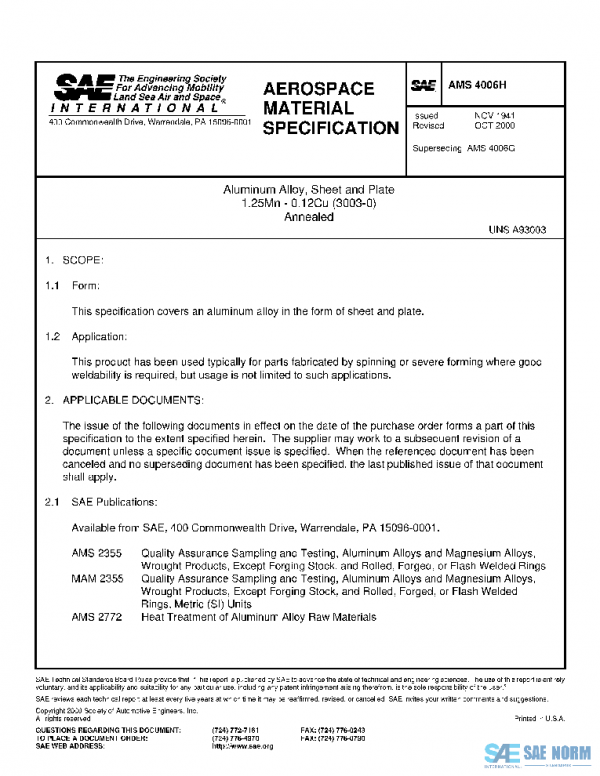 SAE AMS4006H PDF