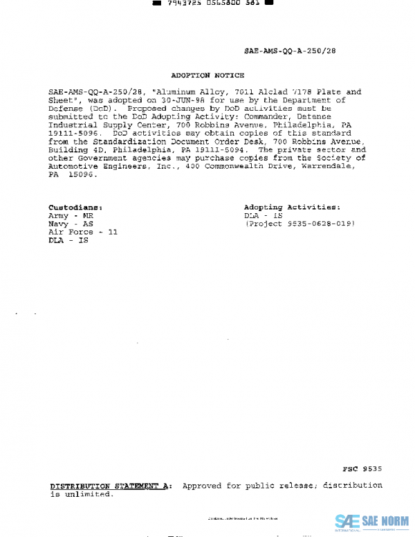 SAE AMSQQA250/28 PDF SAE AMSQQA250/28 PDF