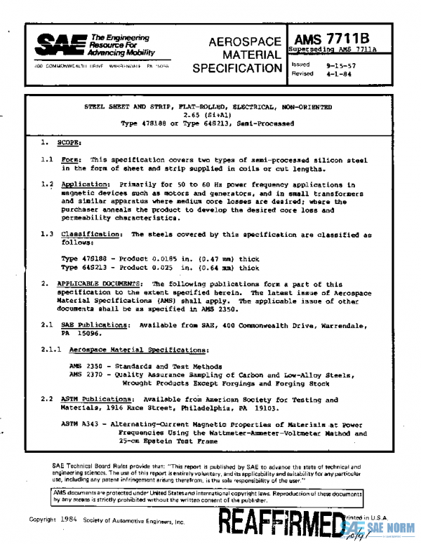 SAE AMS7711B PDF SAE AMS7711B PDF