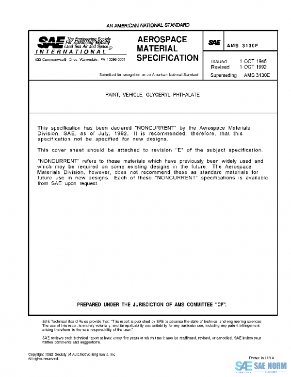 SAE AMS3130F PDF SAE AMS3130F PDF