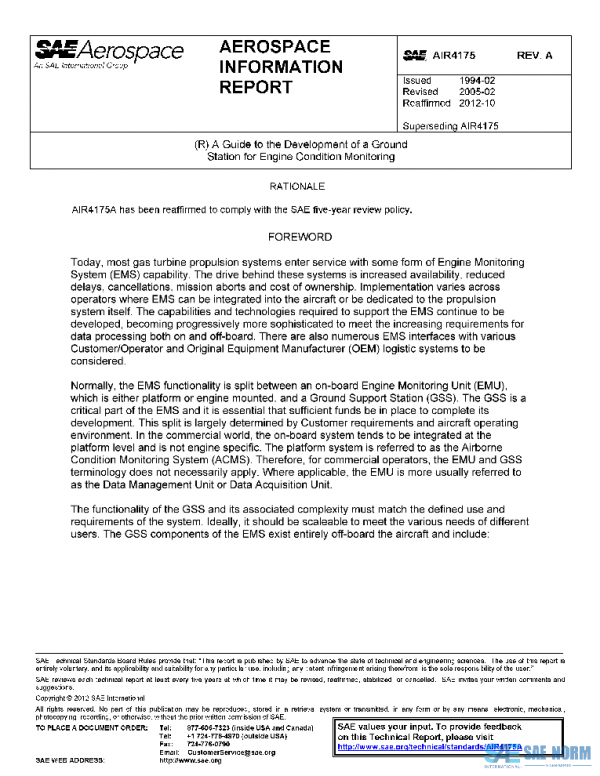 SAE AIR4175A PDF SAE AIR4175A PDF