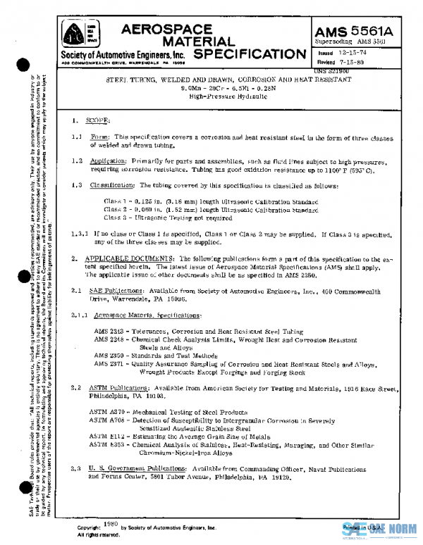 SAE AMS5561A PDF SAE AMS5561A PDF