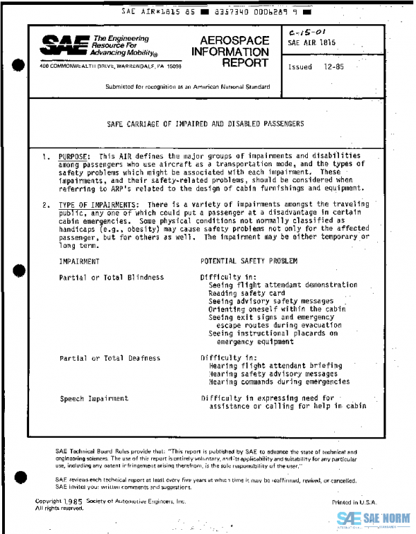 SAE AIR1815 PDF SAE AIR1815 PDF