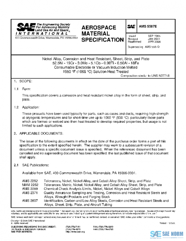 SAE AMS5597E PDF SAE AMS5597E PDF