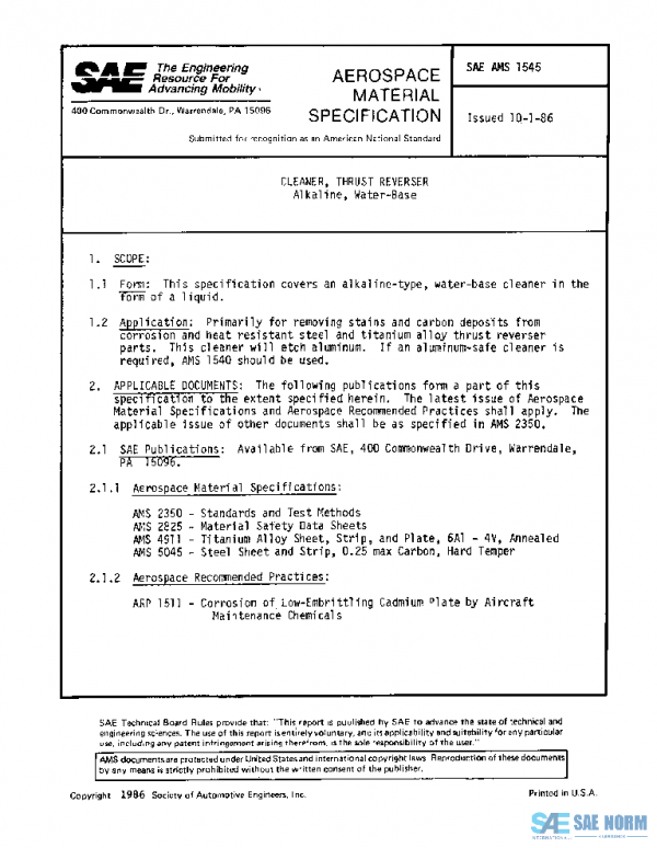 SAE AMS1545 PDF SAE AMS1545 PDF