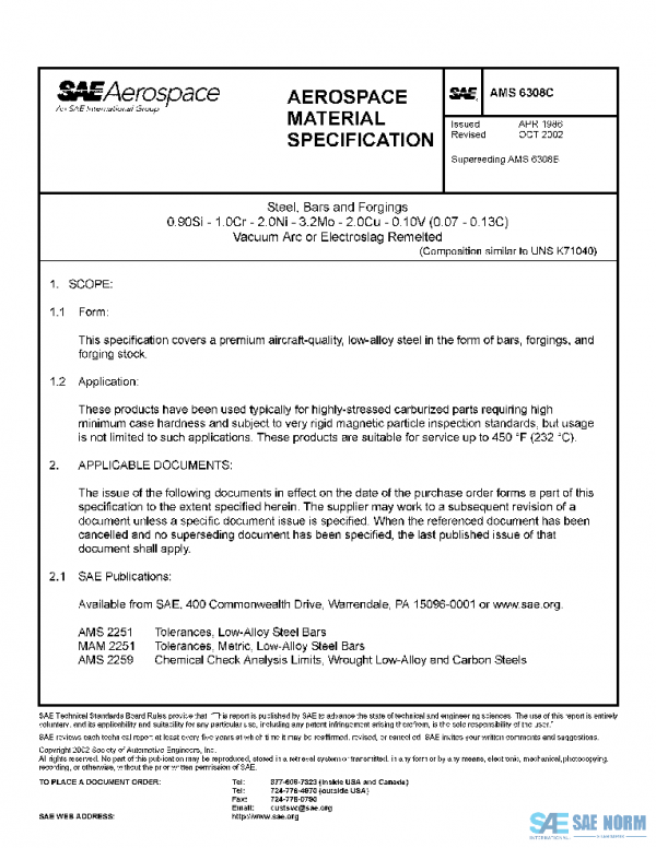 SAE AMS6308C PDF SAE AMS6308C PDF
