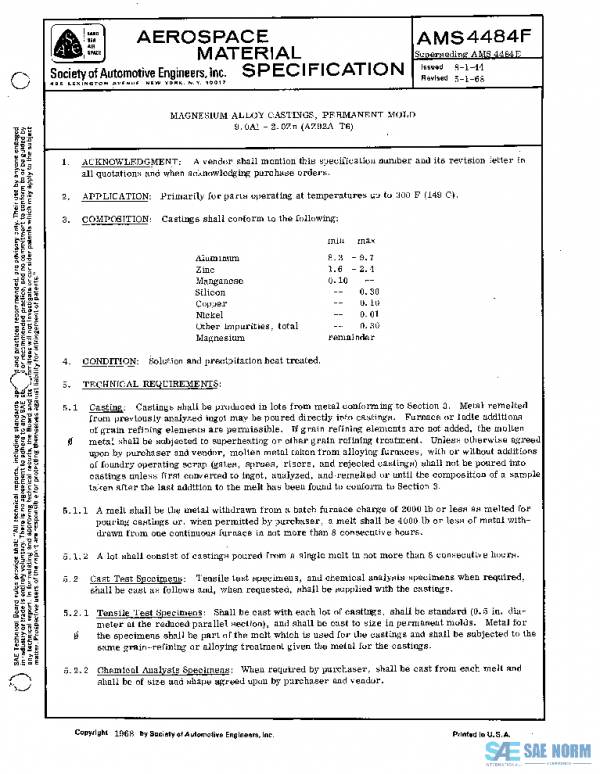 SAE AMS4484F PDF SAE AMS4484F PDF