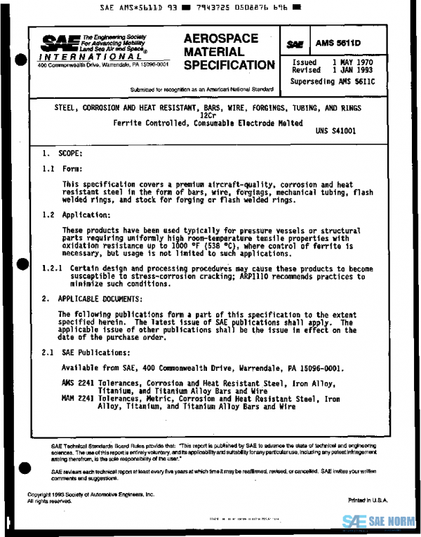 SAE AMS5611D PDF