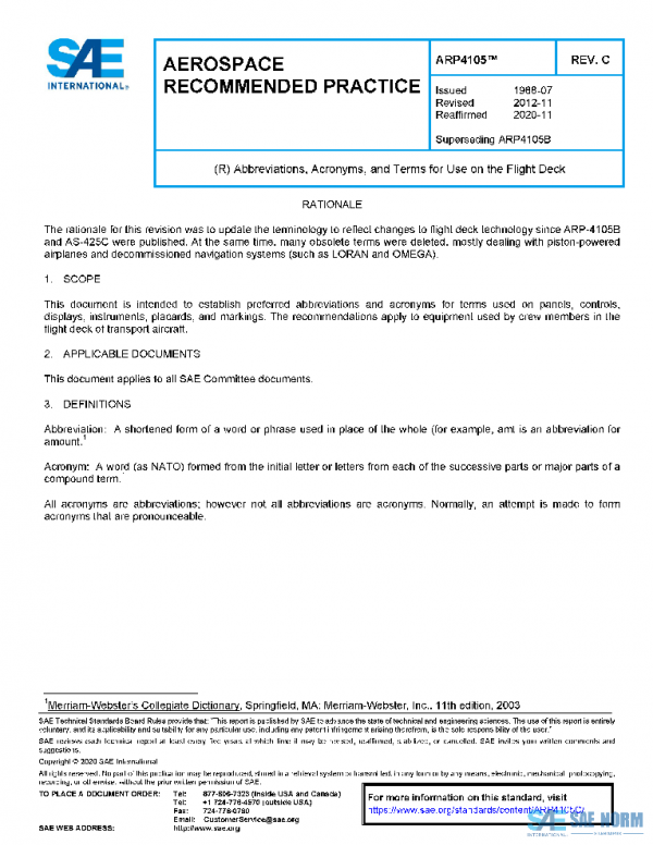 SAE ARP4105C PDF SAE ARP4105C PDF