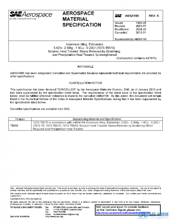 SAE AMS4168K PDF SAE AMS4168K PDF