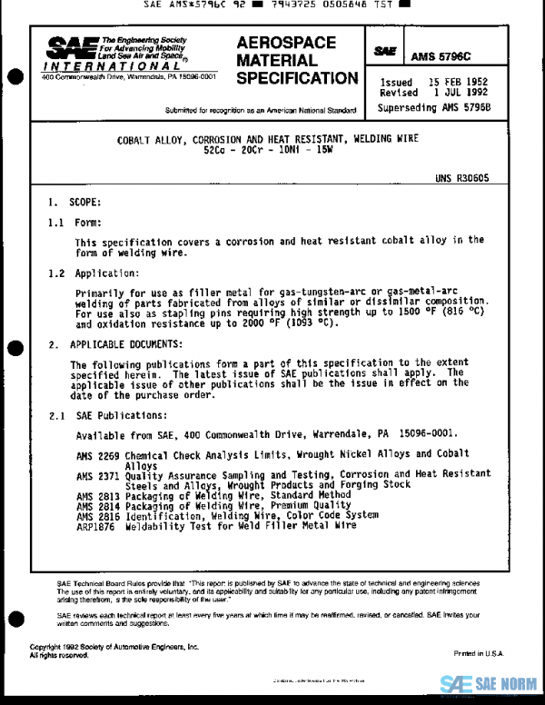 SAE AMS5796C PDF
