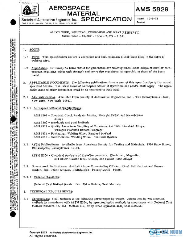 SAE AMS5829 PDF SAE AMS5829 PDF