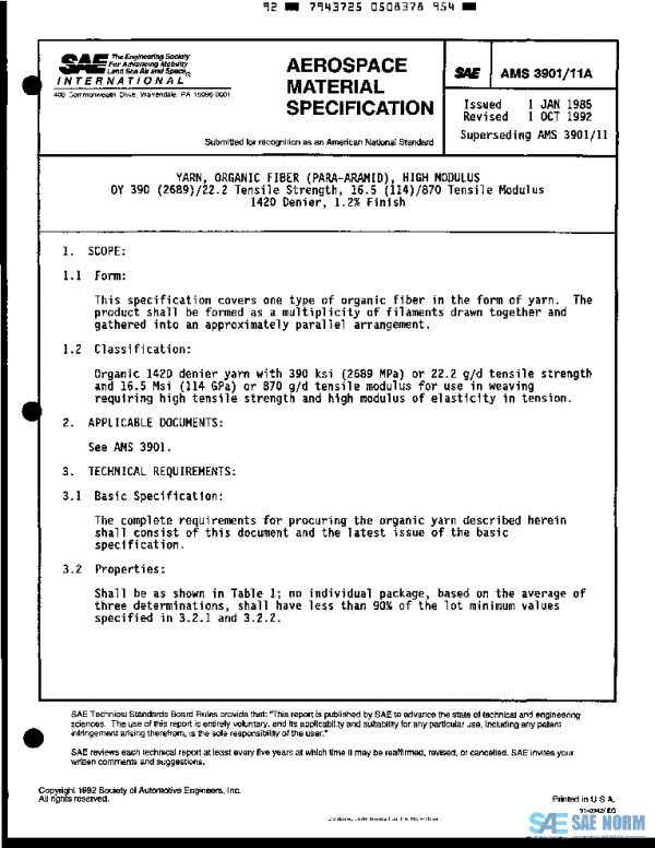 SAE AMS3901/11A PDF SAE AMS3901/11A PDF