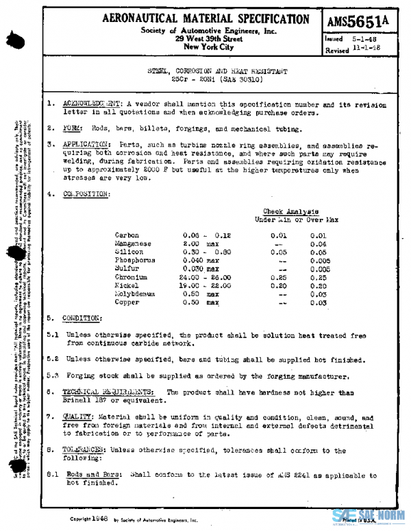 SAE AMS5651A PDF SAE AMS5651A PDF