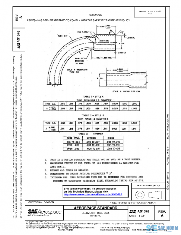 SAE AS1578A PDF SAE AS1578A PDF