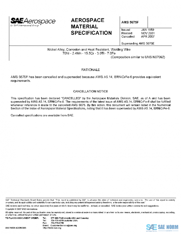SAE AMS5675F PDF SAE AMS5675F PDF