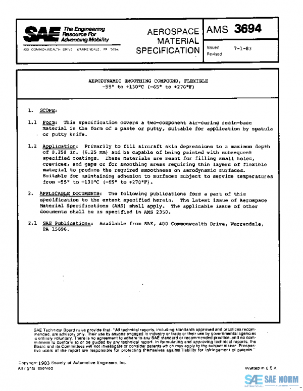 SAE AMS3694 PDF SAE AMS3694 PDF