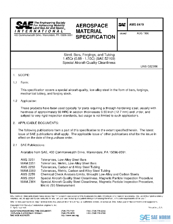 SAE AMS6479 PDF