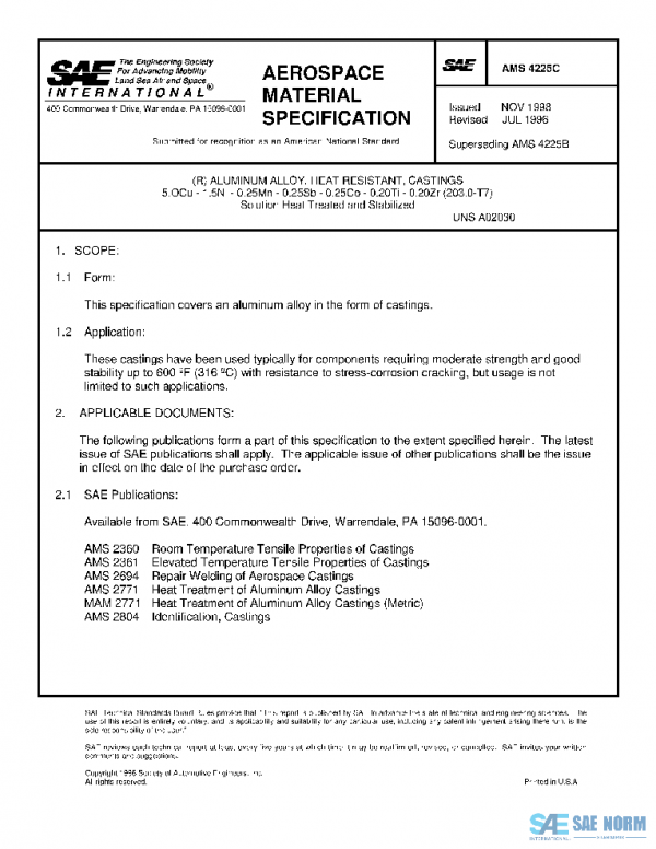 SAE AMS4225C PDF