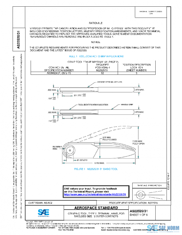 SAE AS22520/31 PDF SAE AS22520/31 PDF