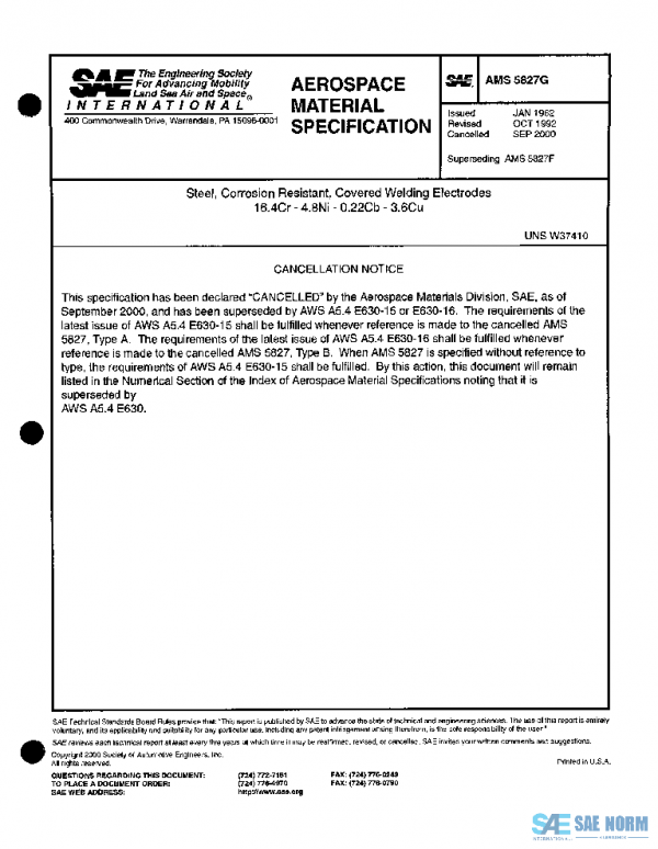 SAE AMS5827G PDF SAE AMS5827G PDF