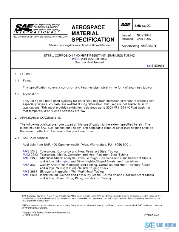 SAE AMS5572G PDF SAE AMS5572G PDF