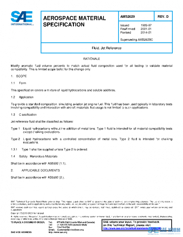 SAE AMS2629D PDF SAE AMS2629D PDF