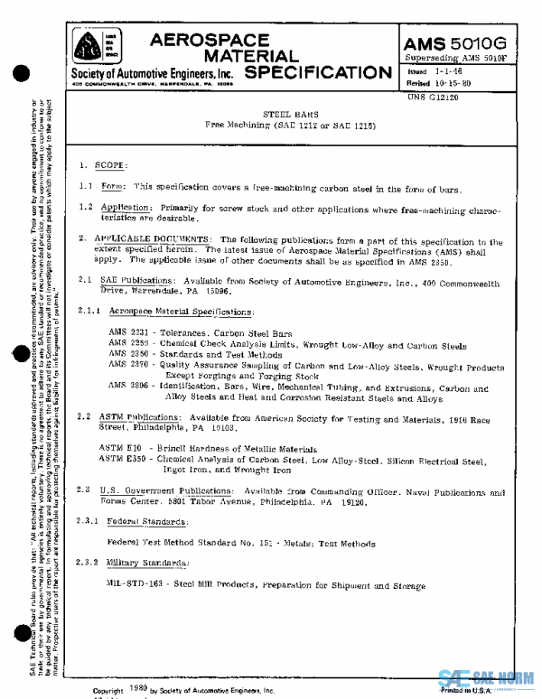 SAE AMS5010G PDF