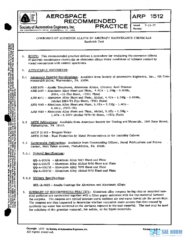 SAE ARP1512 PDF SAE ARP1512 PDF