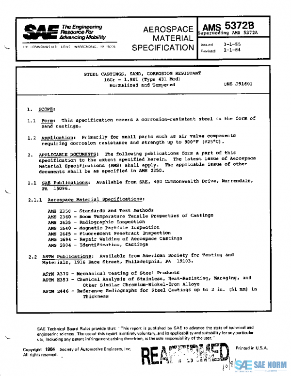 SAE AMS5372B PDF SAE AMS5372B PDF