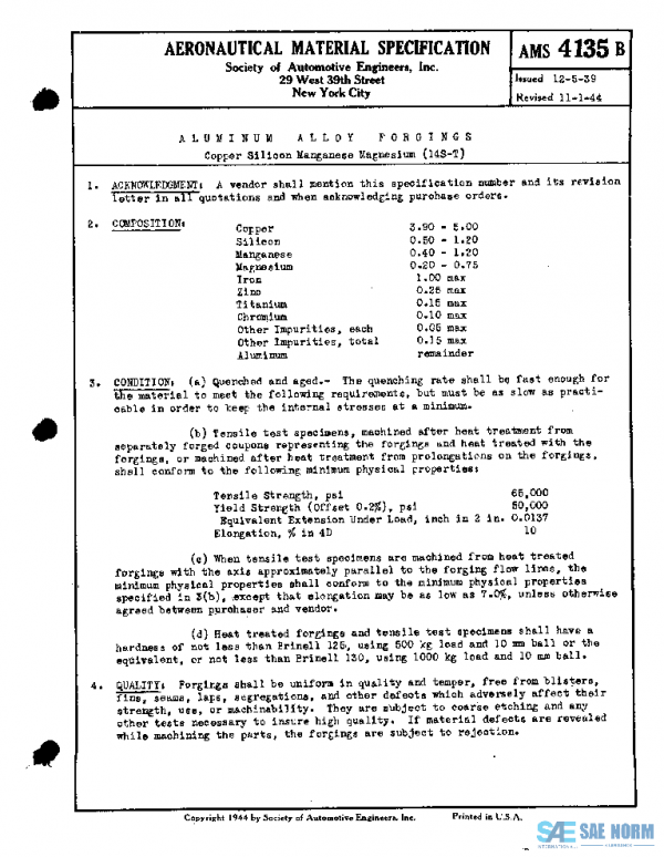 SAE AMS4135B PDF SAE AMS4135B PDF