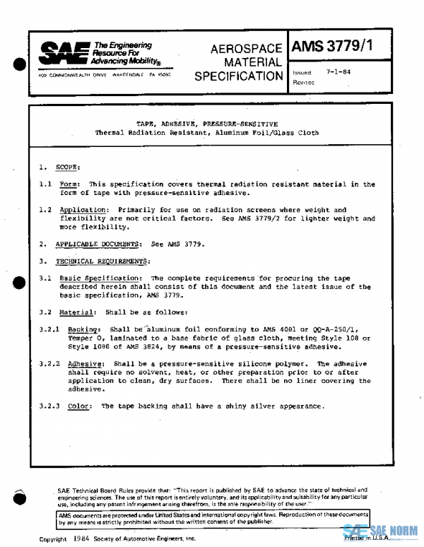 SAE AMS3779/1 PDF