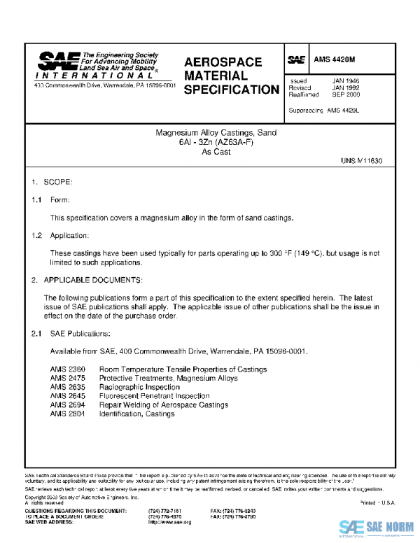 SAE AMS4420M PDF SAE AMS4420M PDF